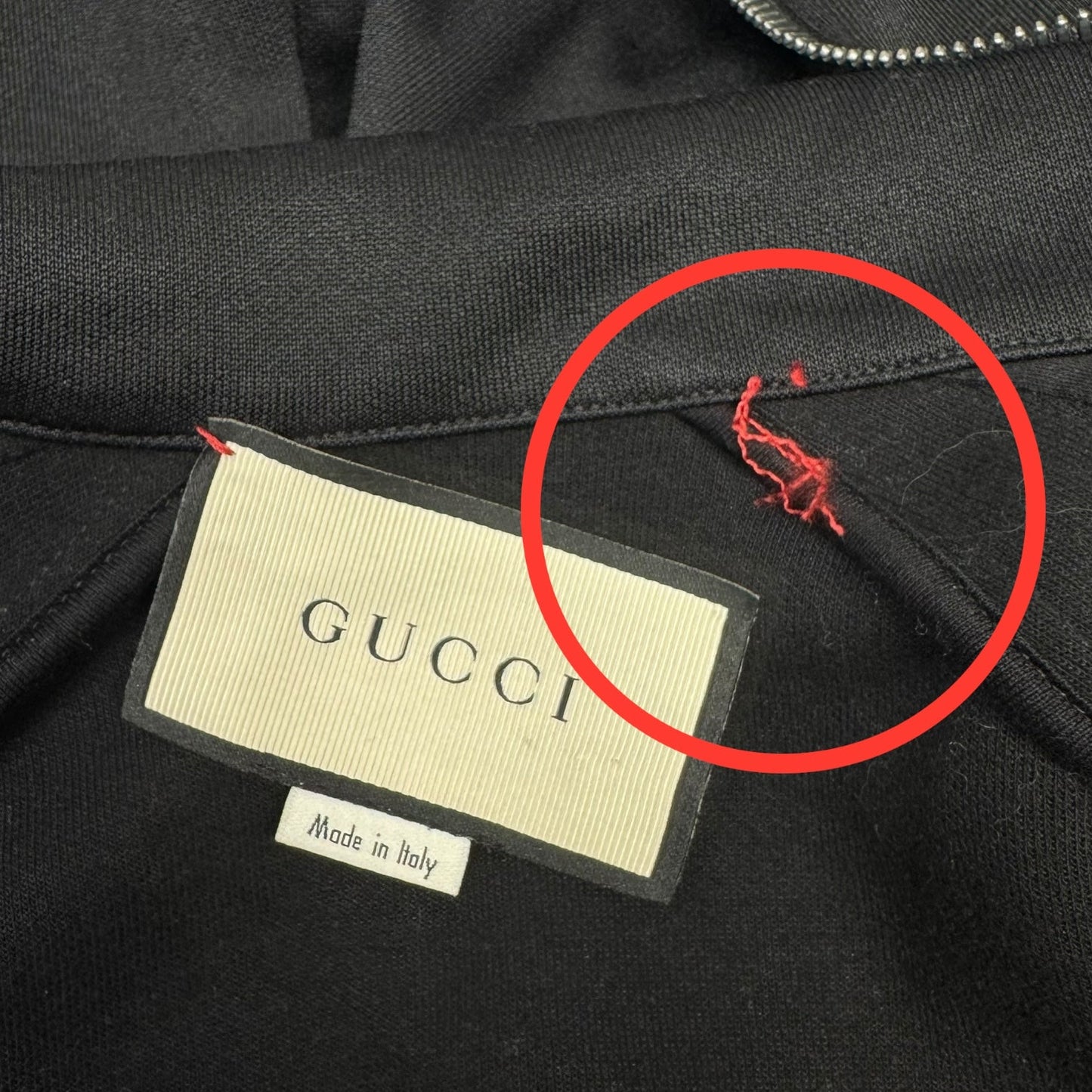 Web Trim Technical Jersey Track Jacket Luxury Designer By Gucci In Black & Cream, Size: S MEN’S