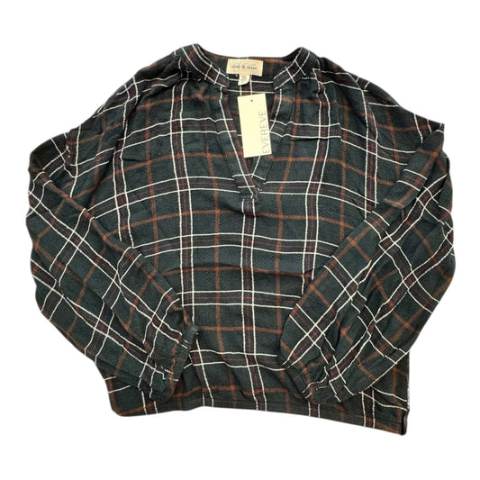 Top Ls By Cloth & Stone In Plaid Pattern, Size:S