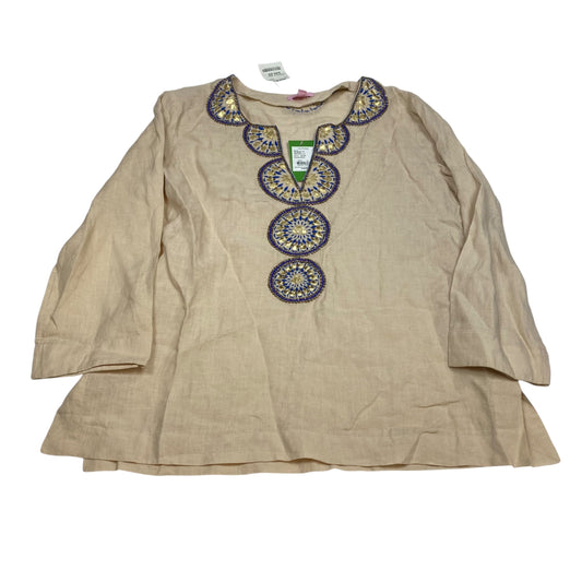 Top Ls Designer By Lilly Pulitzer In Tan, Size:Xl