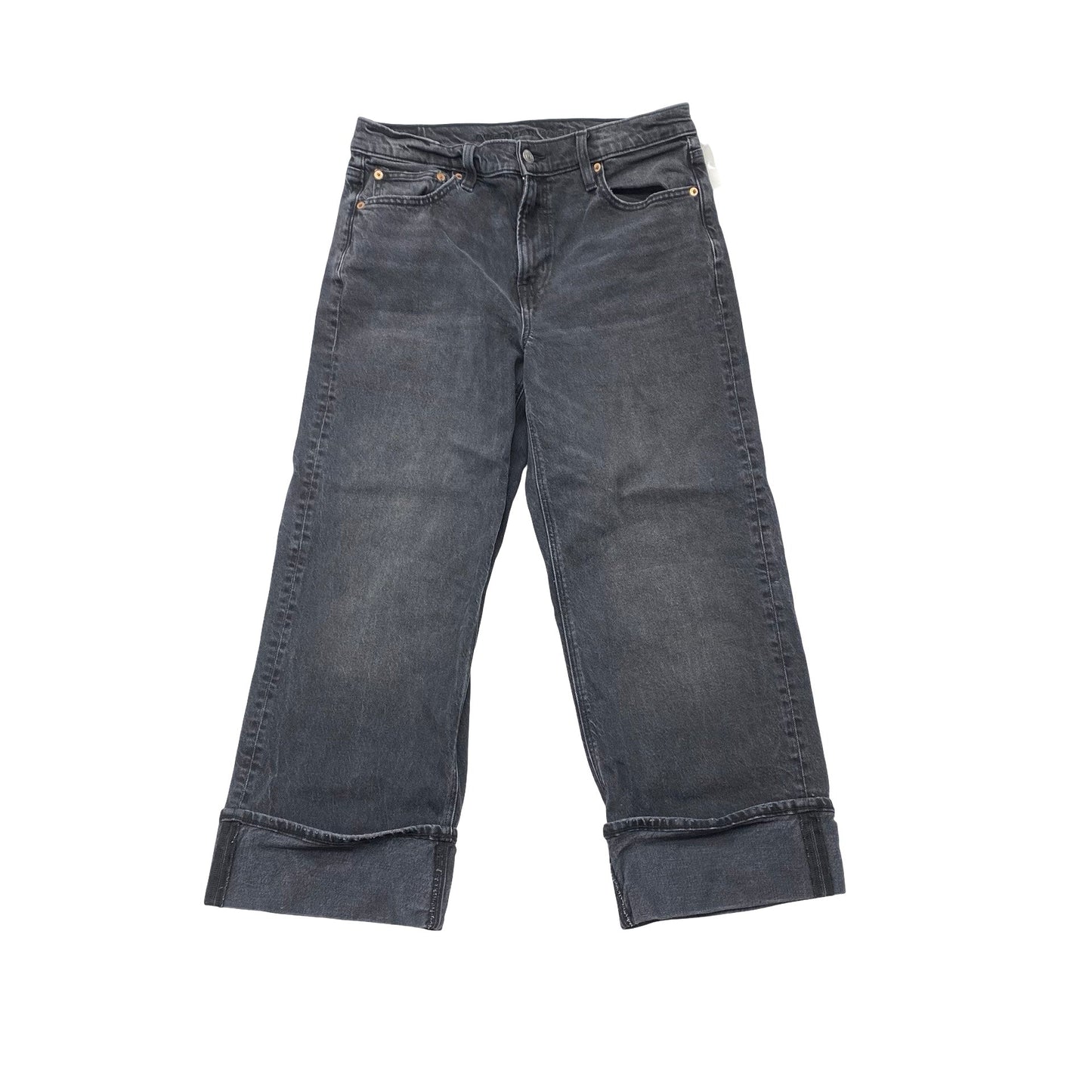 Jeans Wide Leg By American Eagle In Grey Denim, Size:8