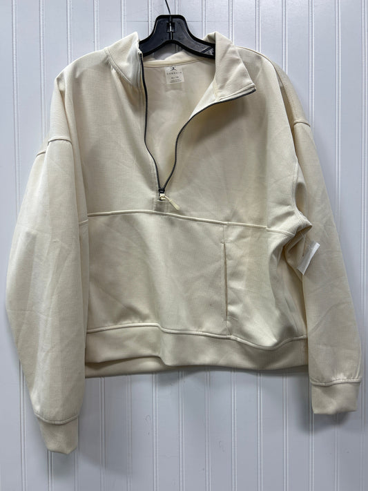 Athletic Top Ls Collar By Danskin In Cream, Size:Xl