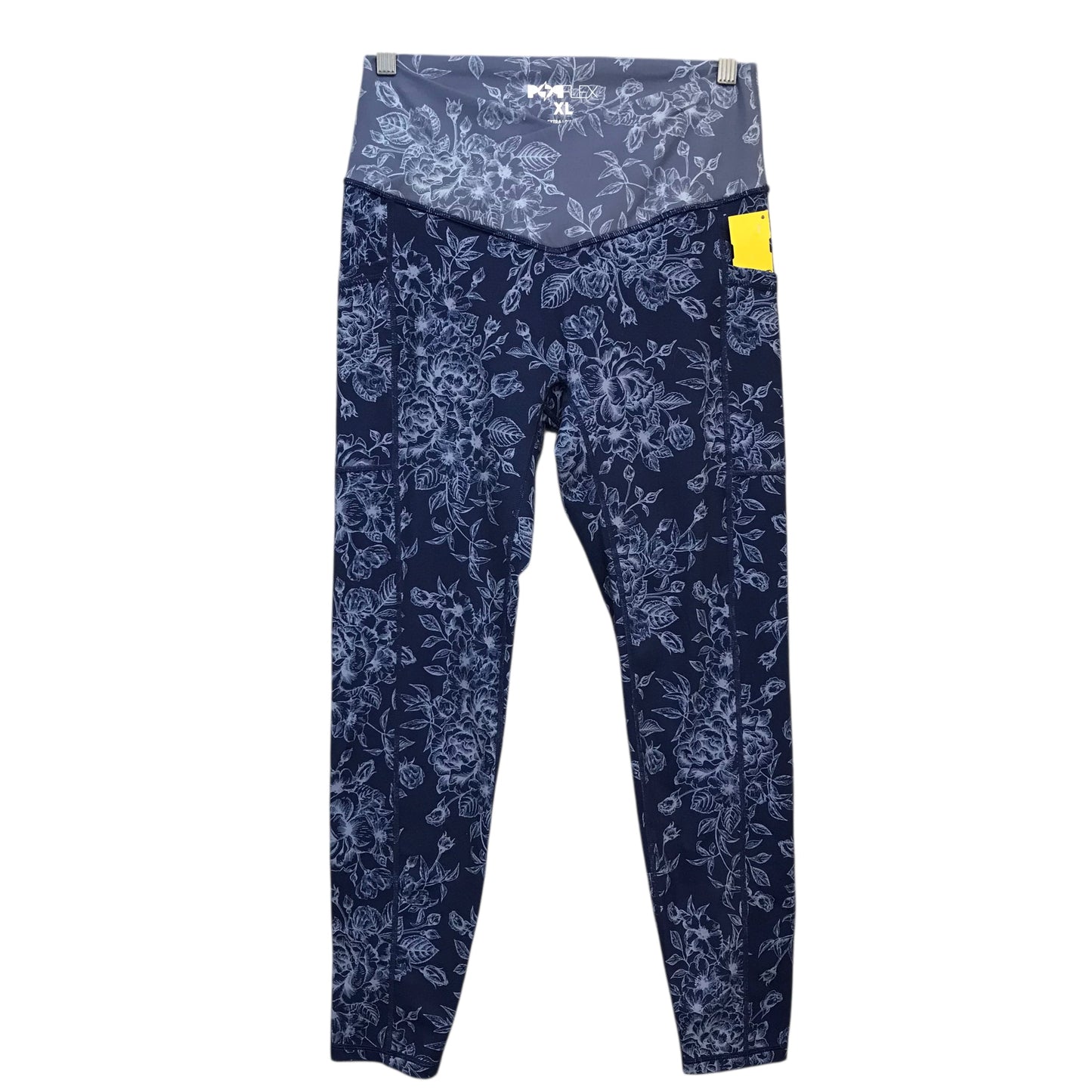 Athletic Leggings By PopFlex In Blue, Size:Xl