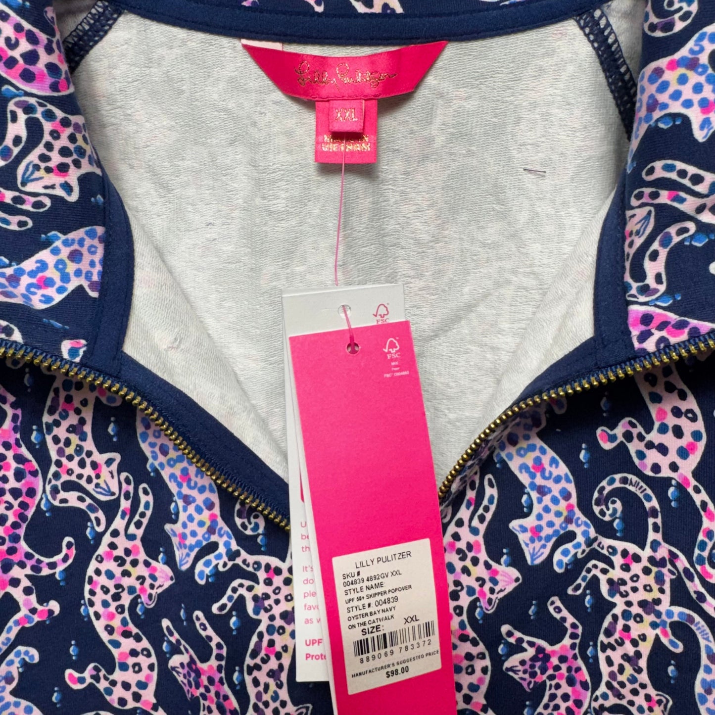 Skipper Popover Jacket Designer By Lilly Pulitzer In Animal Print, Size: Xxl