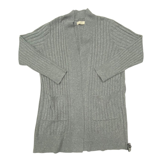 Sweater Cardigan By Loft In Grey, Size:L