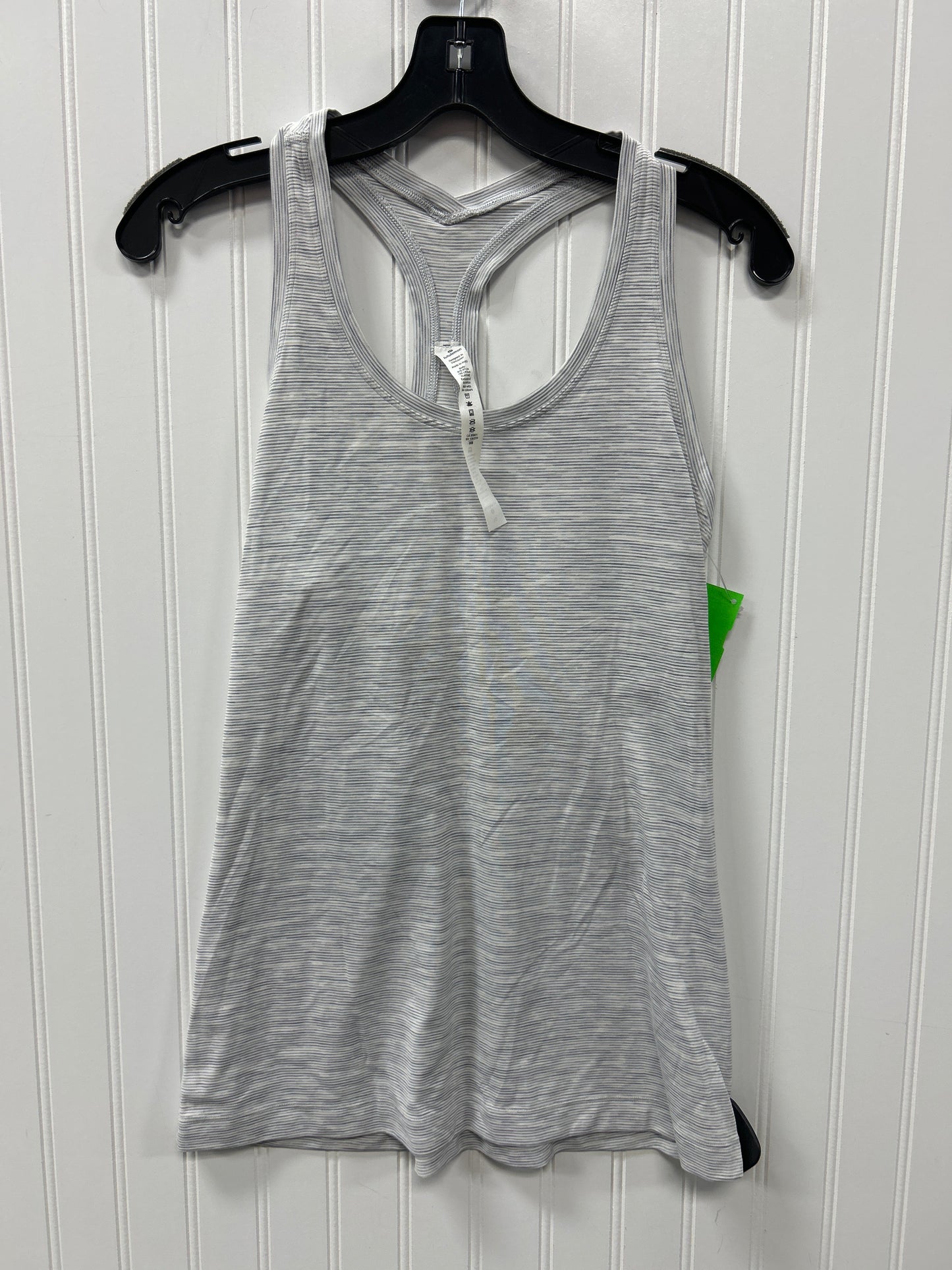 Athletic Tank Top By Lululemon In Grey & White, Size:10