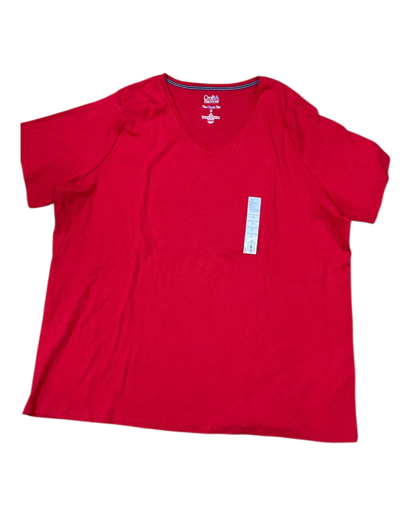 Top Ss By Croft And Barrow In Red, Size:2X
