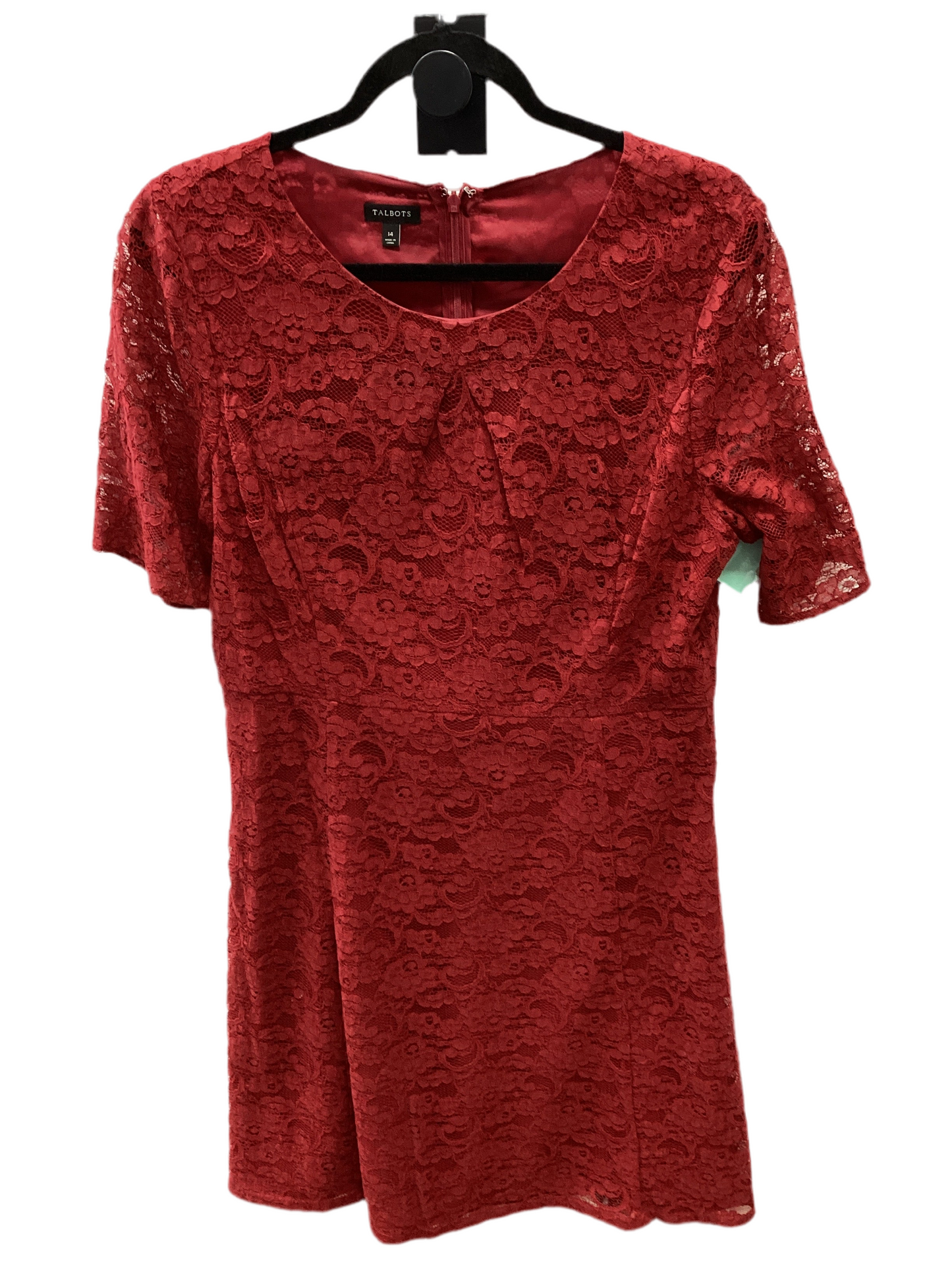 Dress Casual Midi By Talbots In Red, Size:14