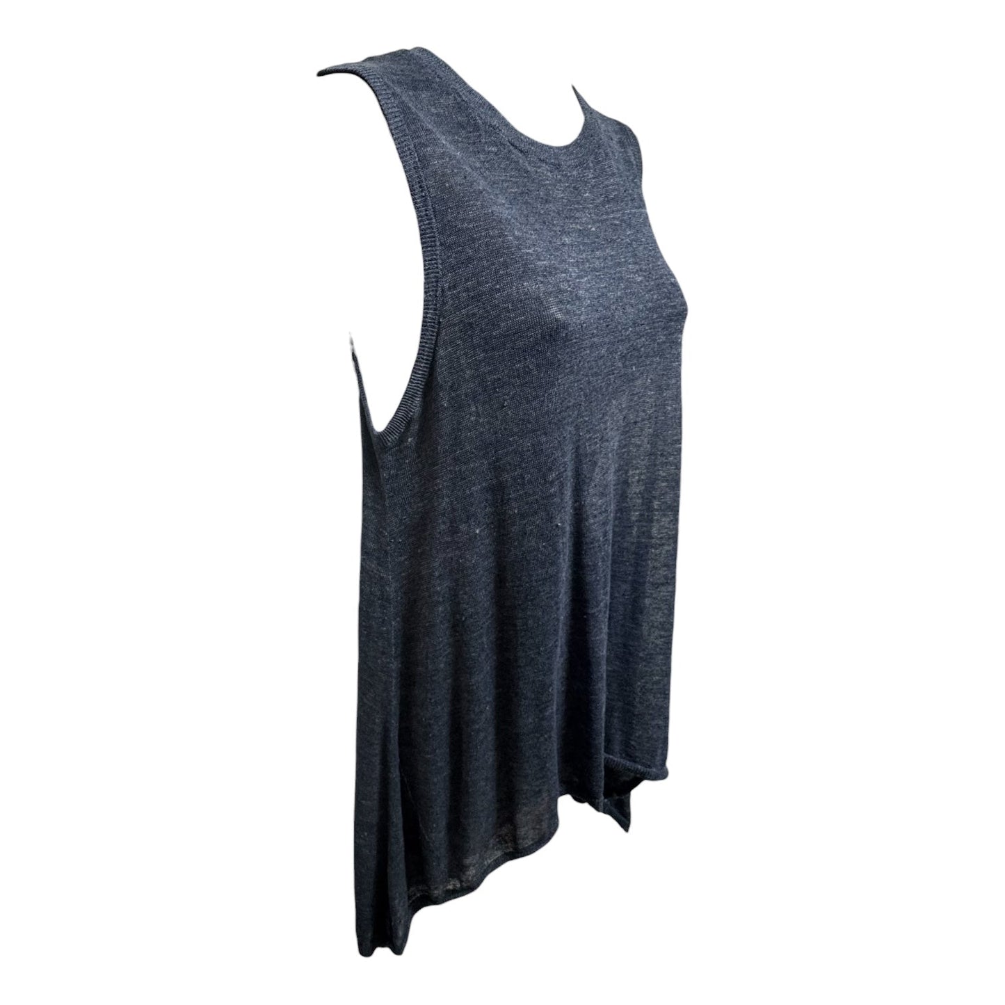 Linen Blend Top Sleeveless Designer By Alice + Olivia In Blue, Size: S