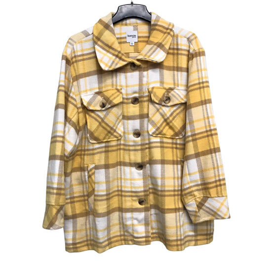 Jacket Shirt By Kensie In Yellow, Size:L