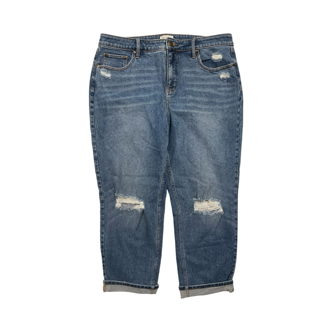 Jeans Cropped By Candace Cameron Bure In Blue Denim, Size:12
