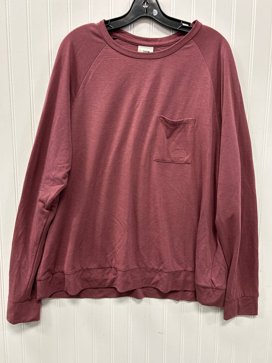Athletic Top Ls Crewneck By The North Face In Red, Size:3X