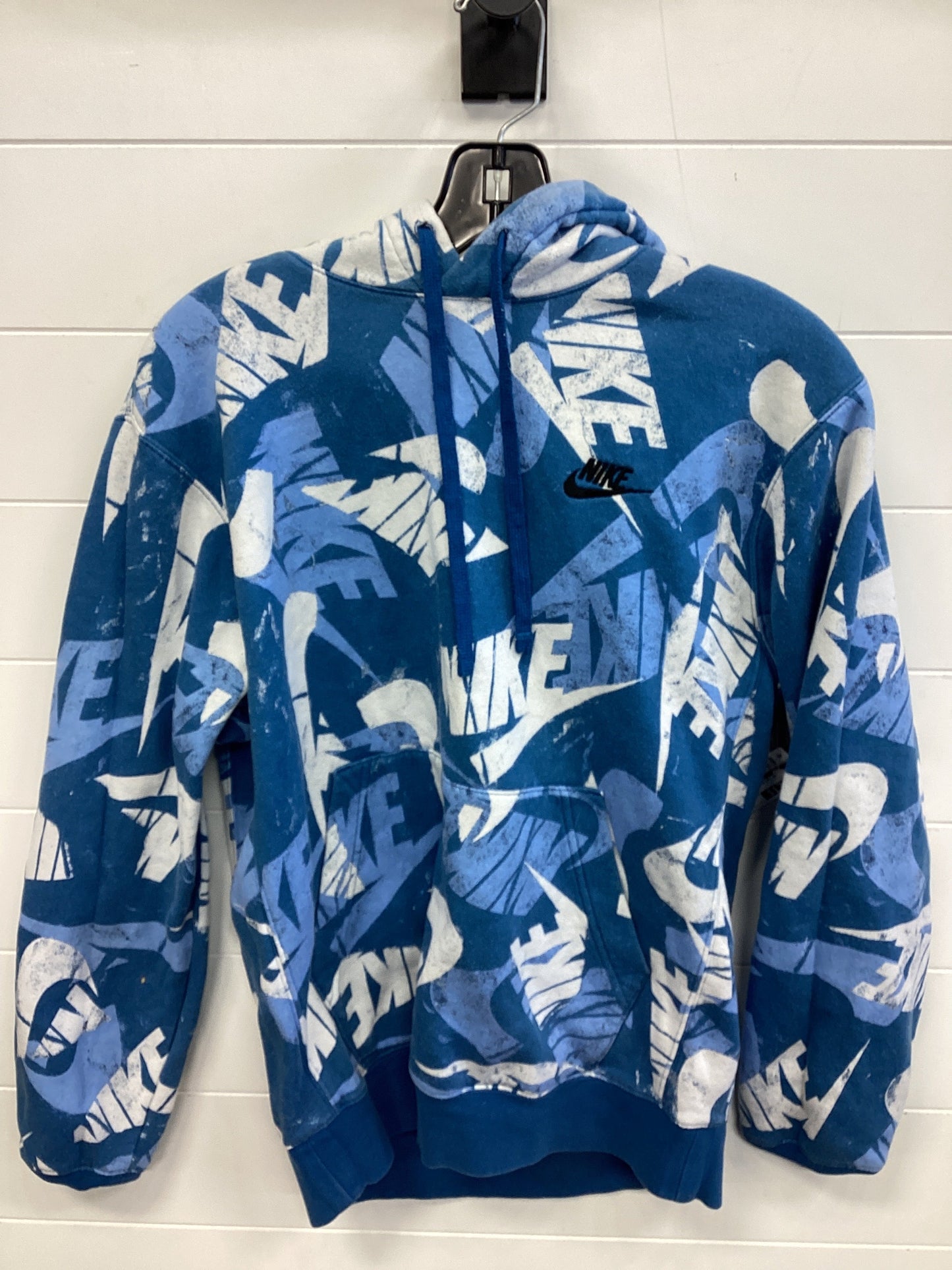 Athletic Sweatshirt Hoodie By Nike Apparel In Blue, Size:S