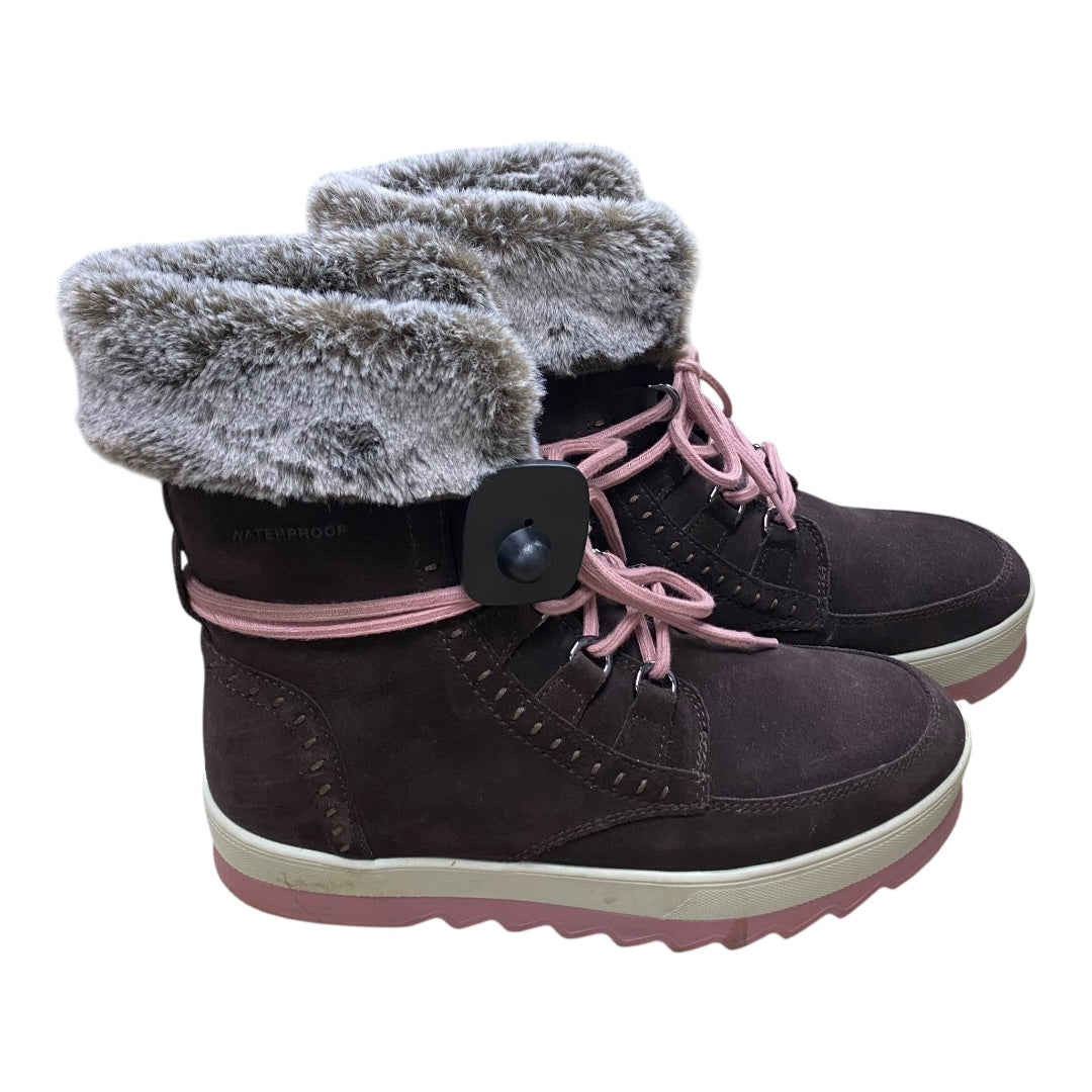 Boots Snow By Cmc In Brown & Pink, Size:9