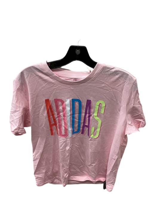 Athletic Top Ss By Adidas In Pink, Size:L