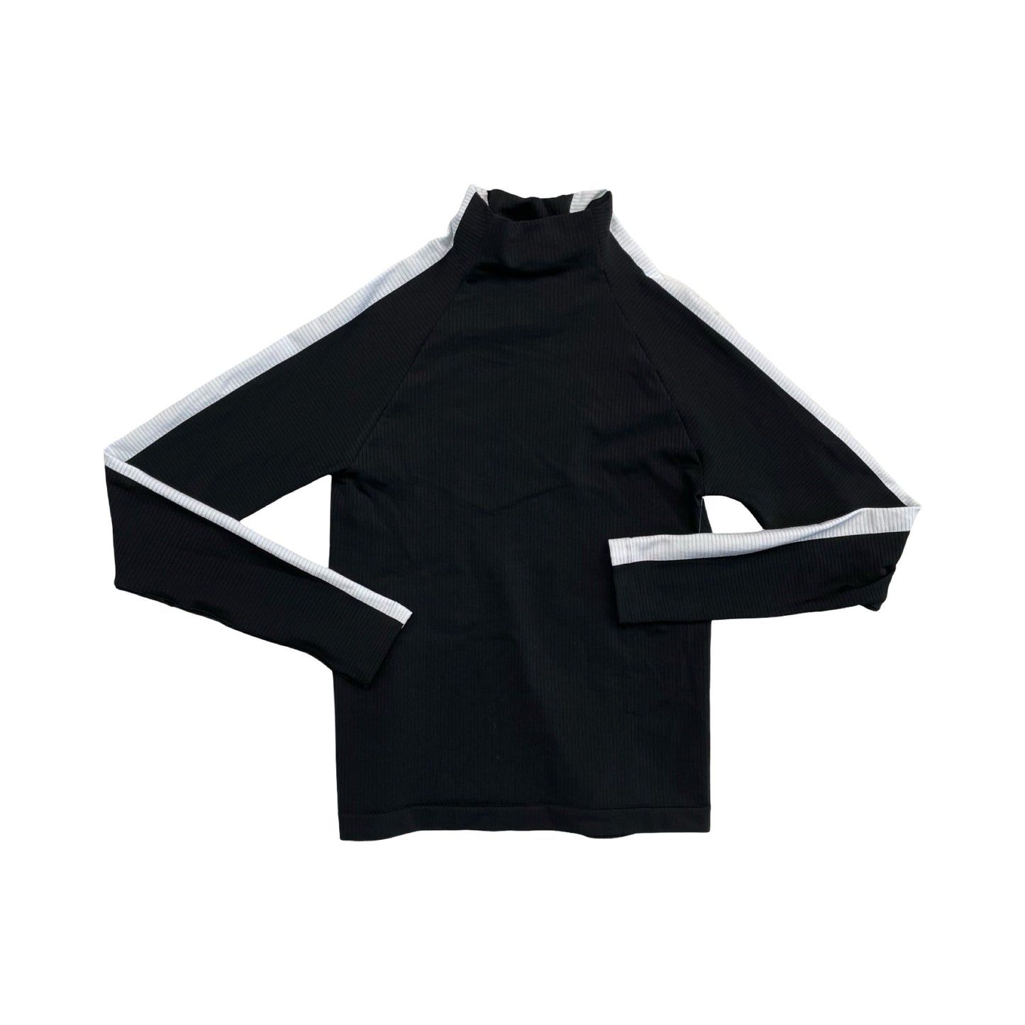 Athletic Top Ls Collar By Athleta In Black & White, Size:Xs