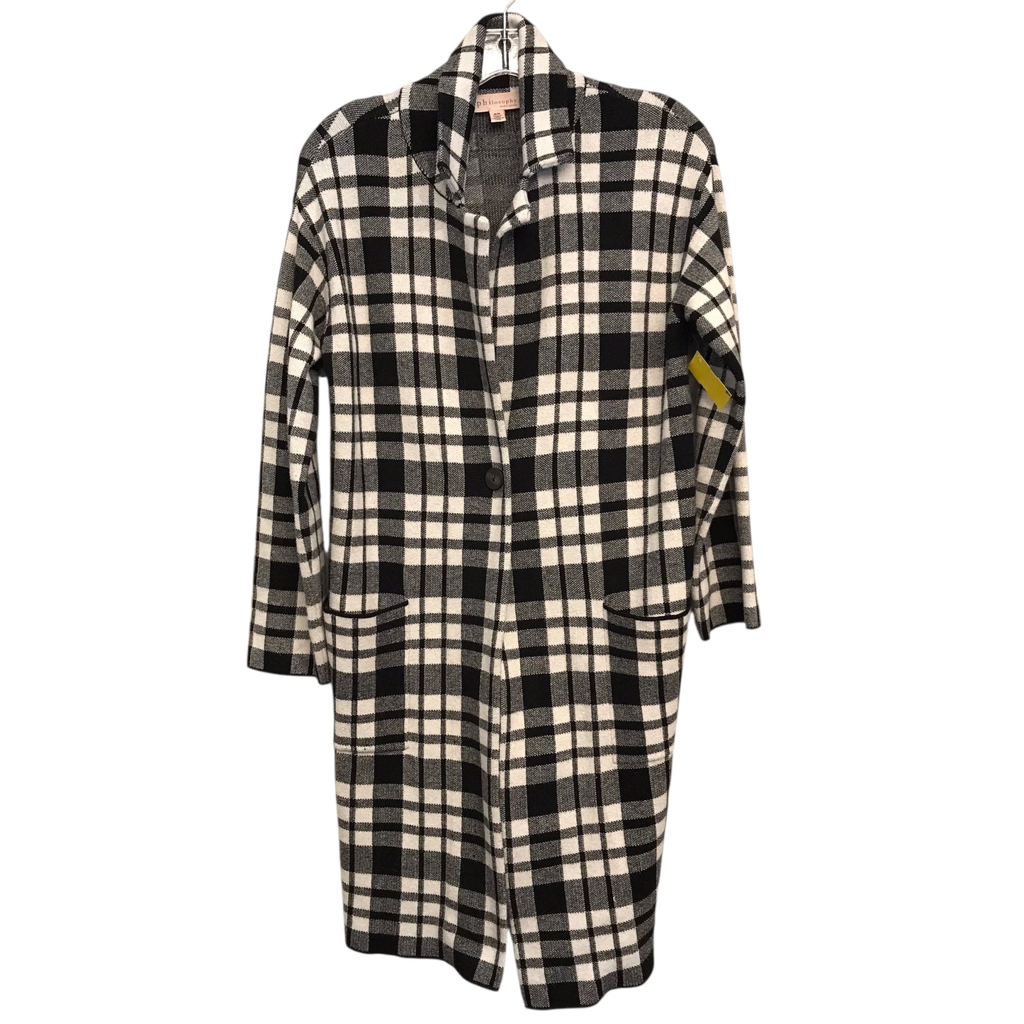 Sweater Cardigan By Philosophy In Black & White, Size:M