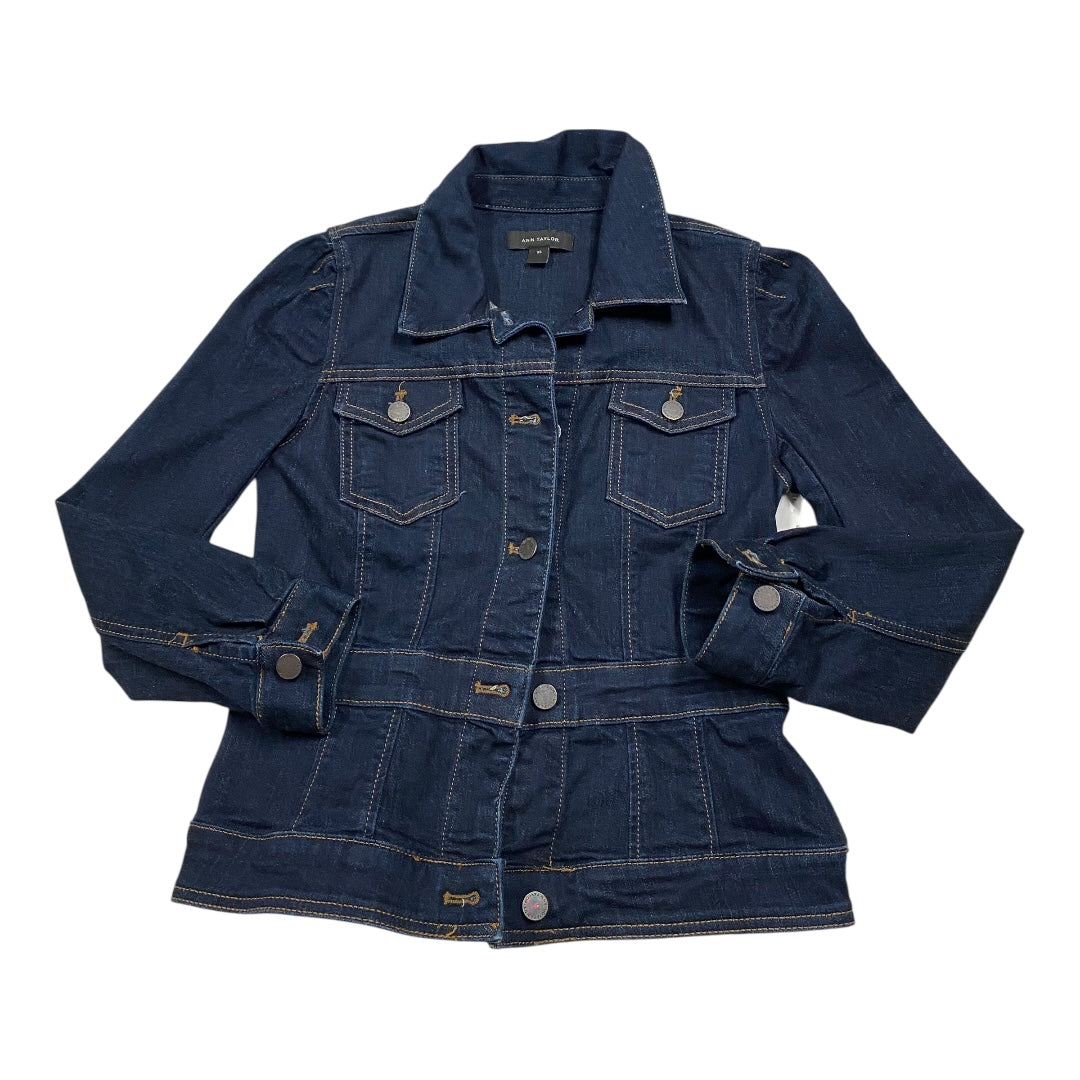 Jacket Demin By Ann Taylor In Blue Denim, Size:Xs