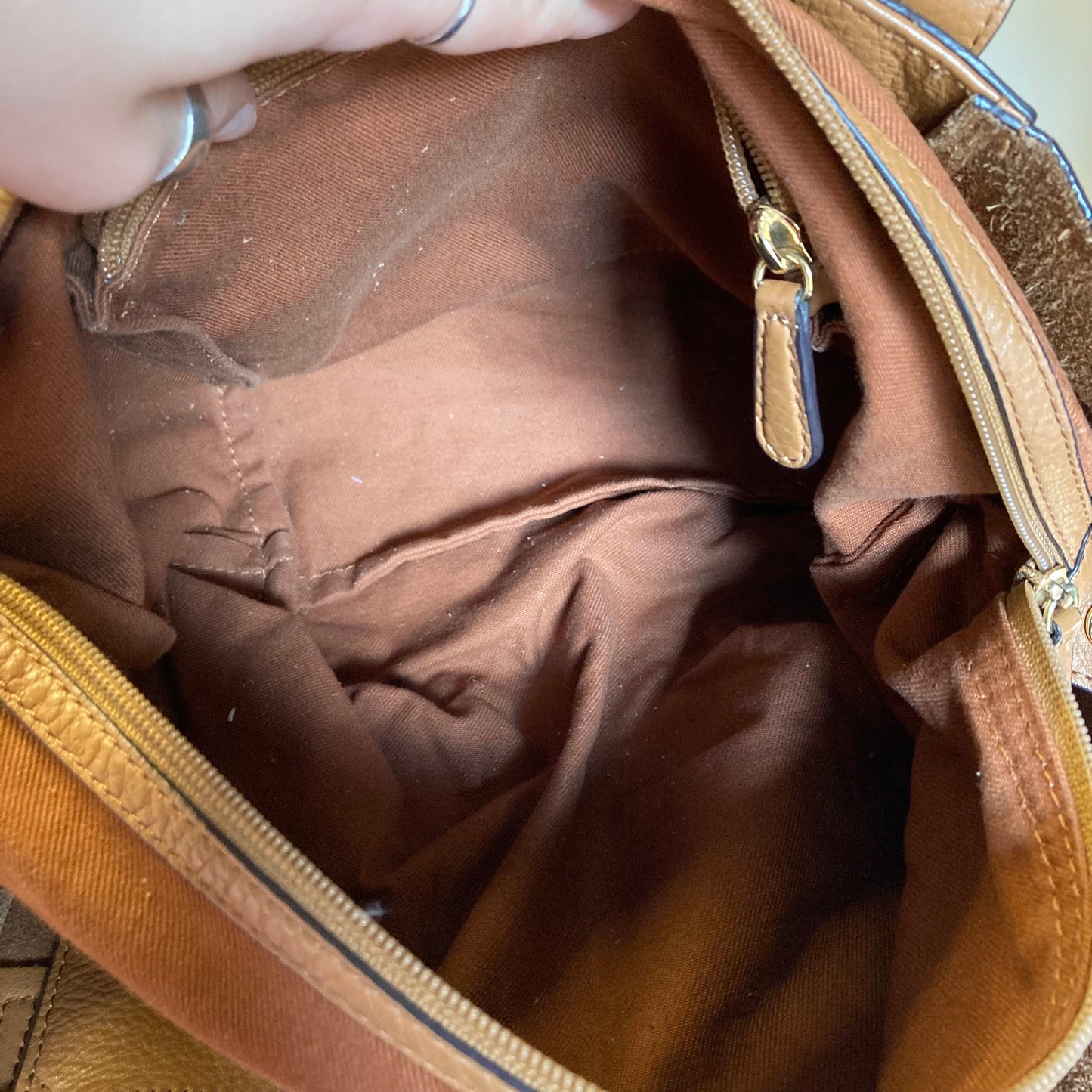 Handbag Designer By Michael Kors In Brown, Size:Large