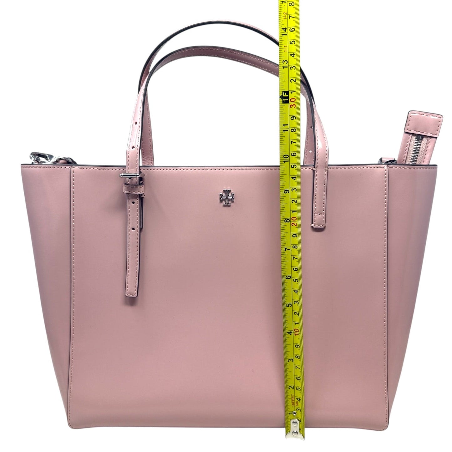 Emerson Patent Leather Tote In Clay Pink Designer By Tory Burch, Size: Medium