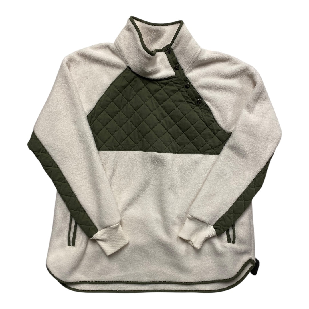 Jacket Fleece By Abercrombie And Fitch In Cream & Green, Size:Xl