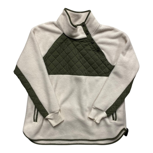 Jacket Fleece By Abercrombie And Fitch In Cream & Green, Size:Xl