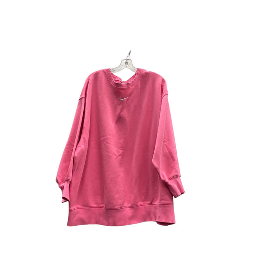 Athletic Sweatshirt Crewneck By Nike In Pink, Size:3X