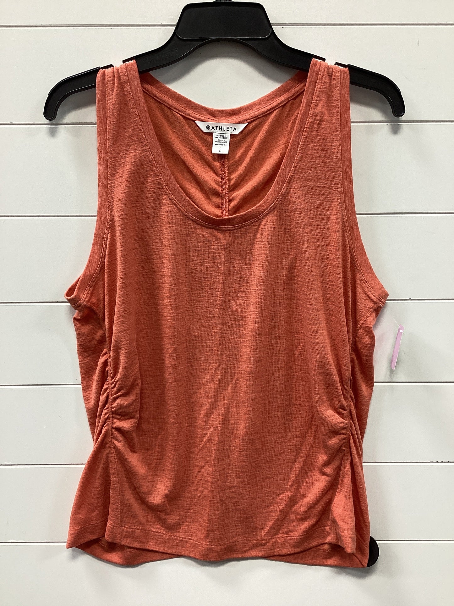 Top Sleeveless By Athleta In Orange, Size:L