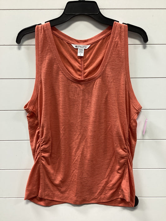 Top Sleeveless By Athleta In Orange, Size:L