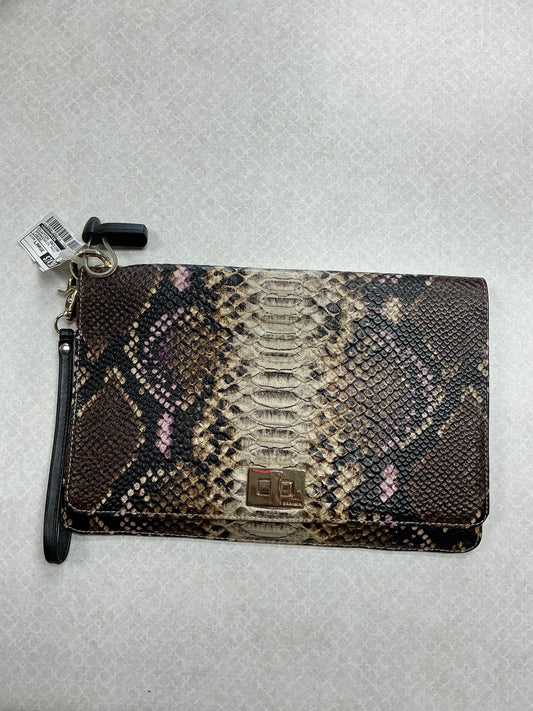 Clutch Designer By Brahmin In Snakeskin Print, Size:Large