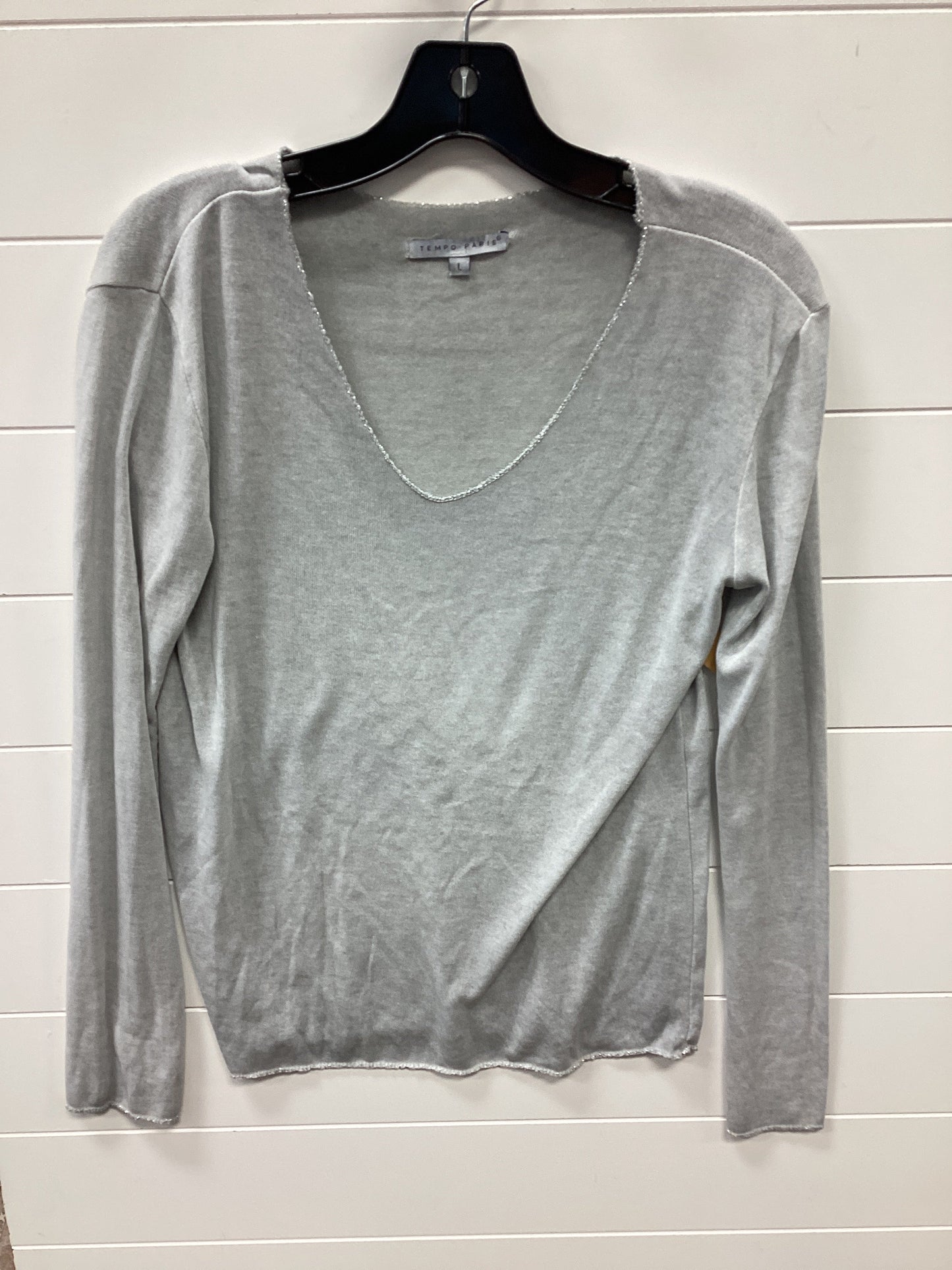 Top Ls By Tempo Paris In Grey, Size:L