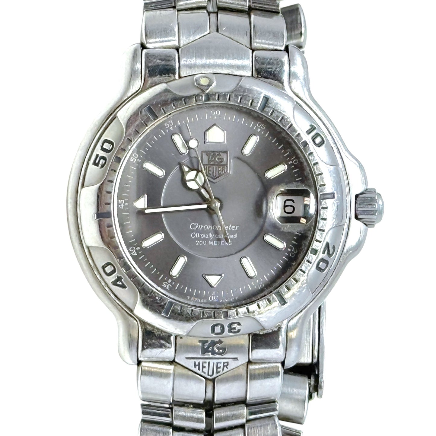 Professional 6000 Quartz Chronometer Stainless Steel Midsize Men's Watch WH5112.BA0675 With Pearlescent Gray Face Designer By Tag Heuer