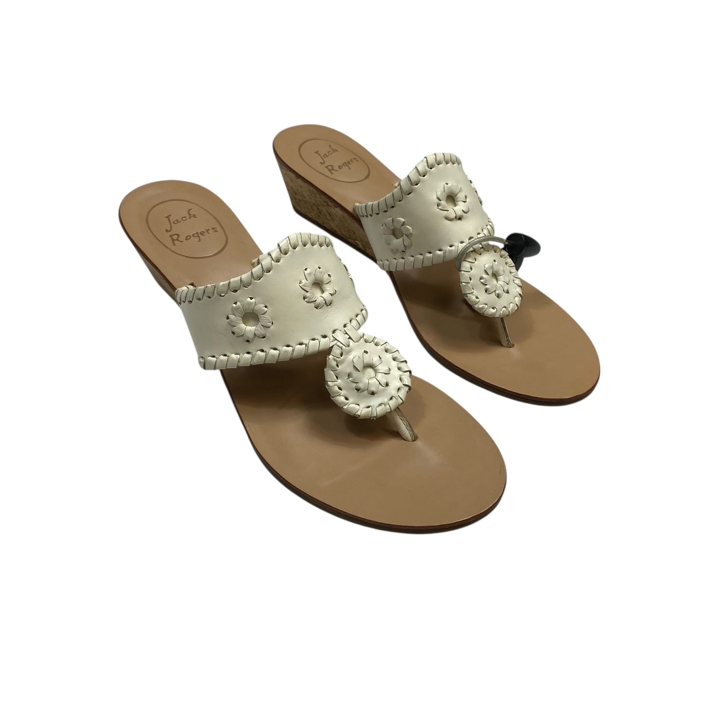 Sandals Designer By Jack Rogers In White, Size:6.5