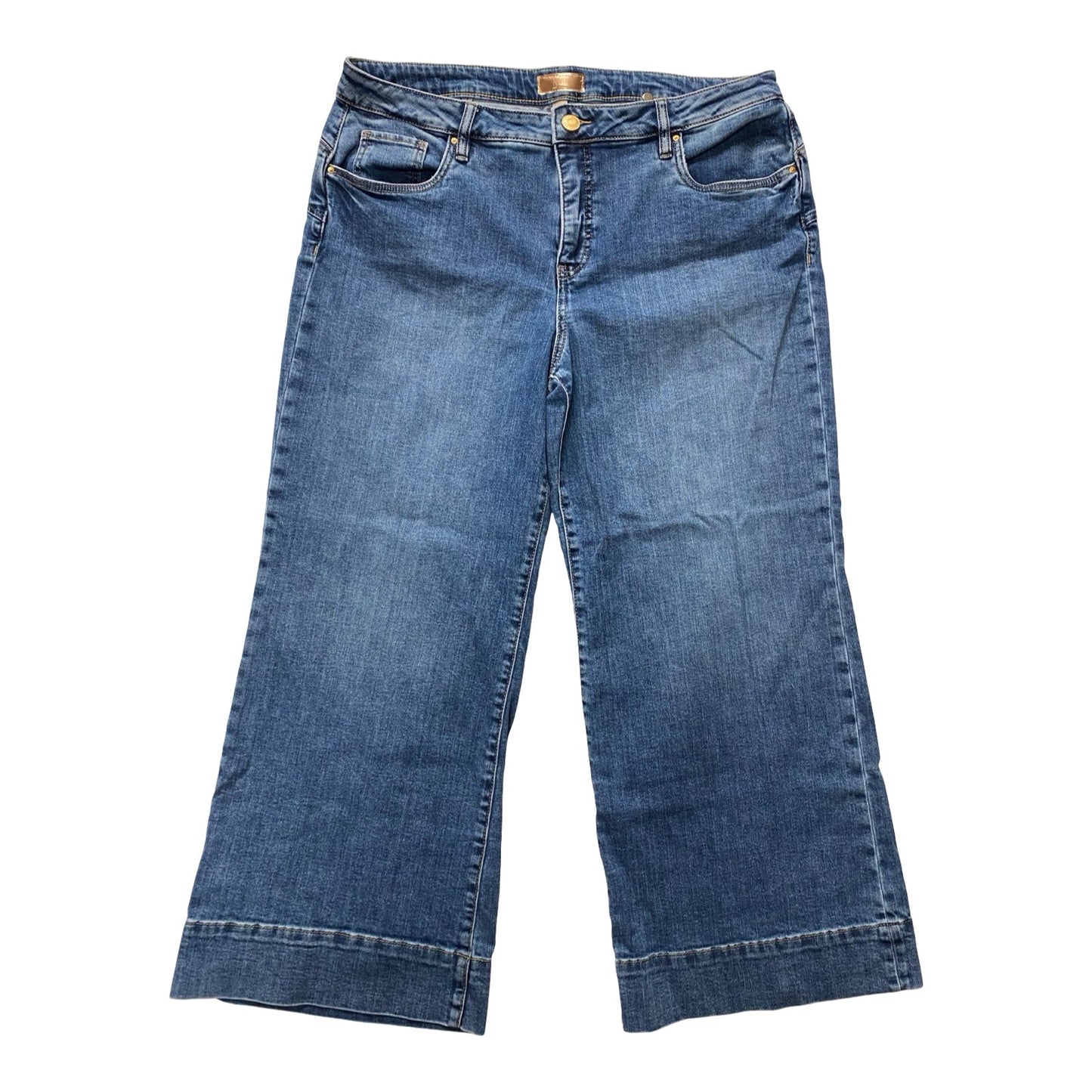 Jeans Wide Leg By Kut In Blue Denim, Size:16