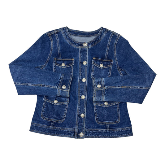 Jacket Denim By Talbots In Blue Denim, Size:M