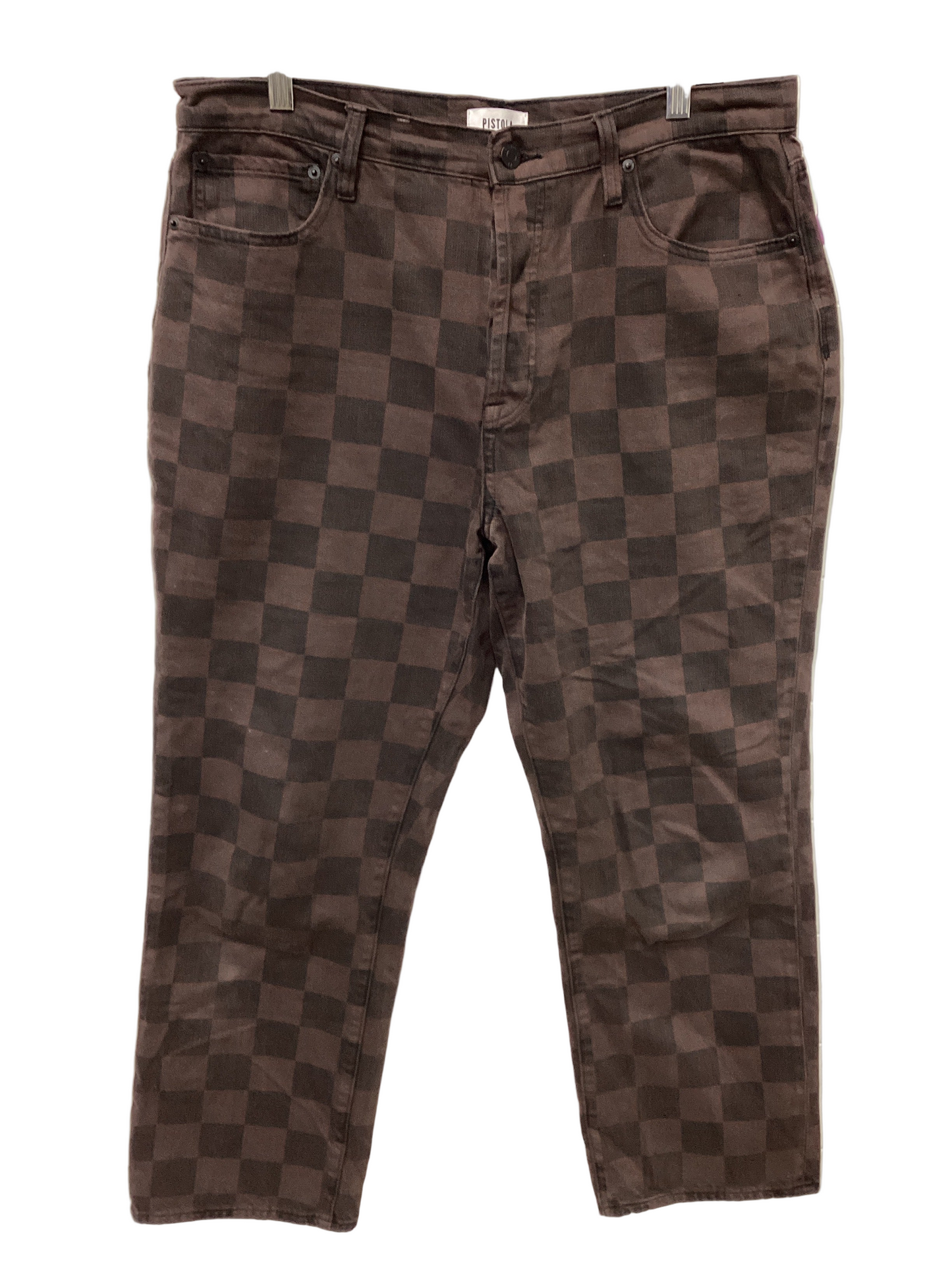 Jeans Straight By Pistola In Brown Denim, Size:12