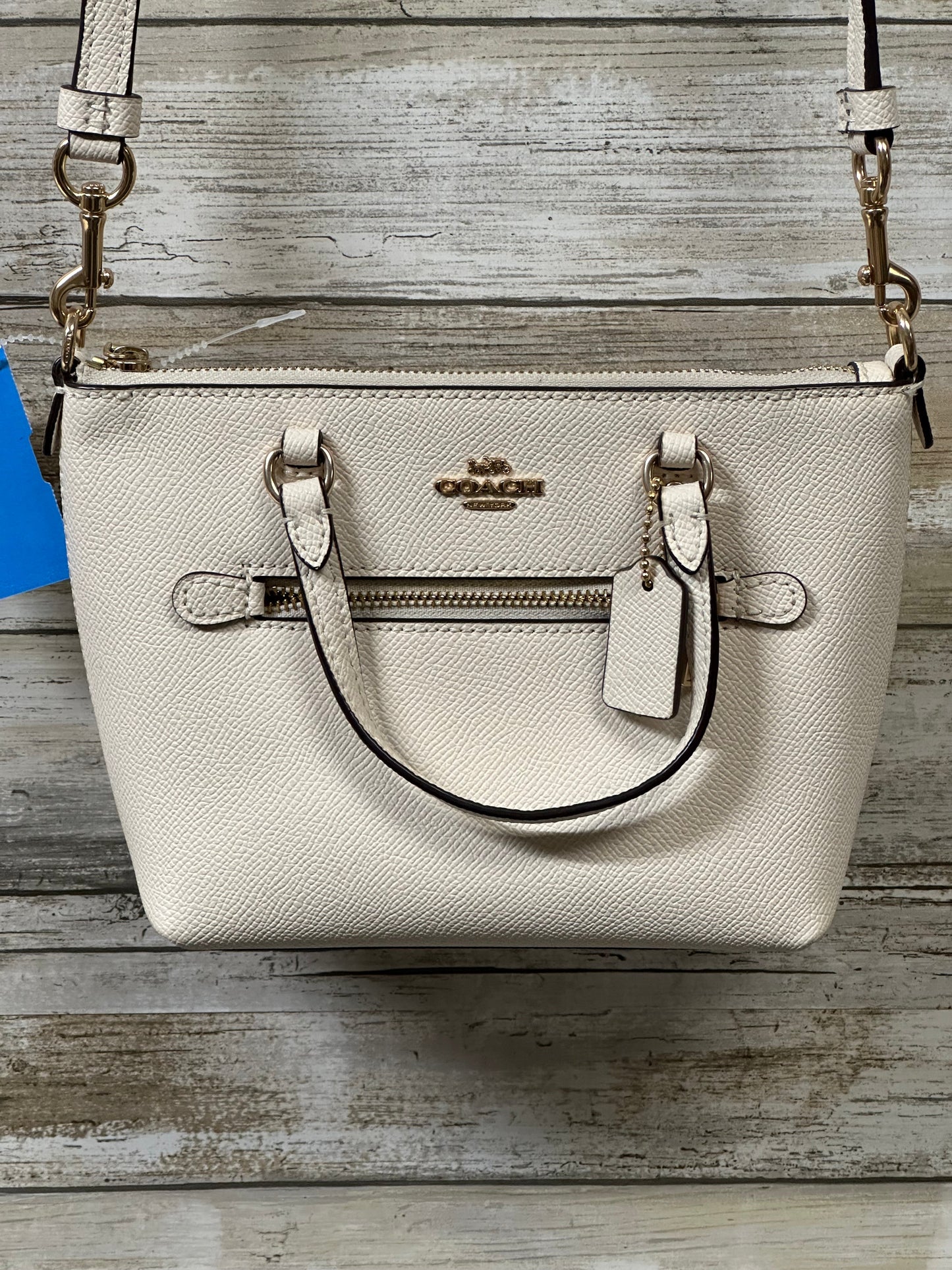 Crossbody Designer By Coach In Cream, Size:Small