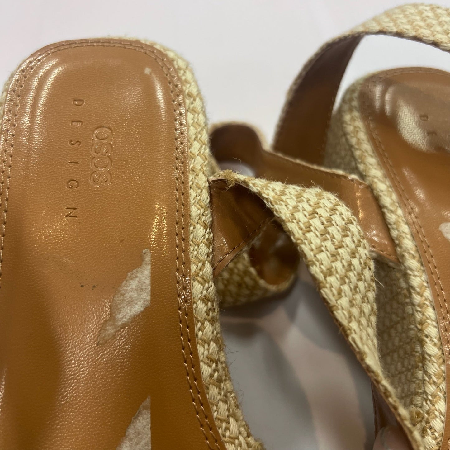 Sandals Heels Platform By Asos In Cream, Size: 7