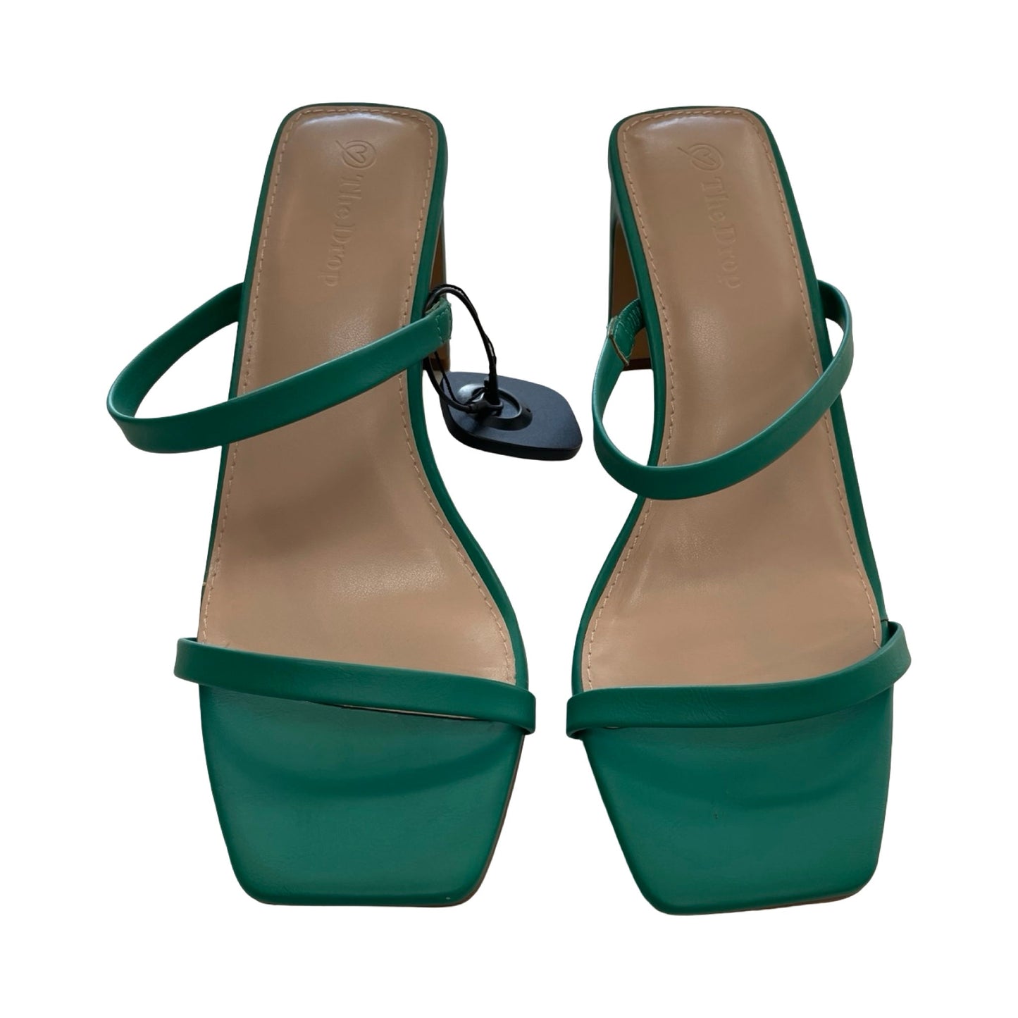 Sandals Heels Block By The Drop In Green, Size:7.5