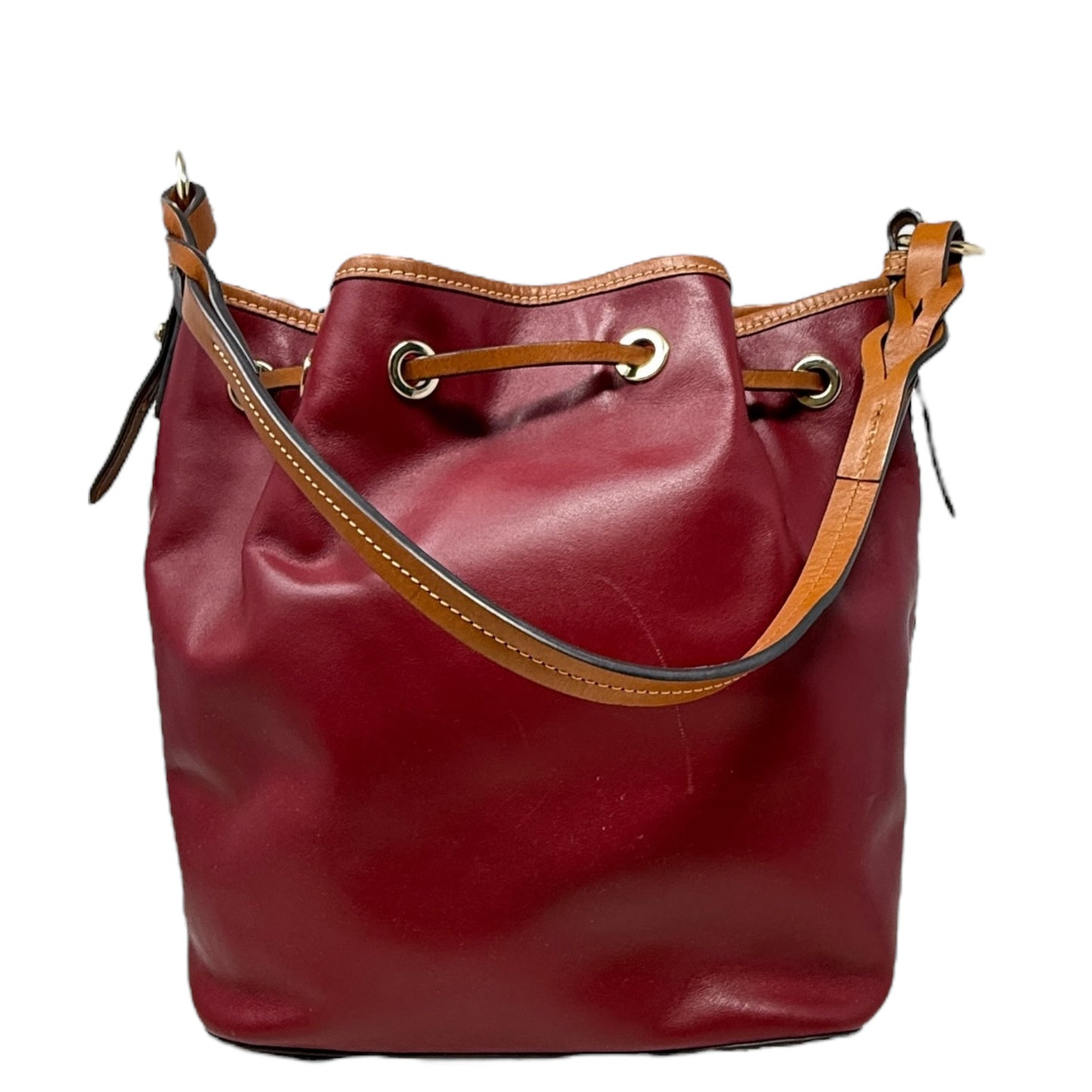 Wexford Leather Tasha Drawstring Shoulder Bag Designer By Dooney And Bourke, Size: Medium