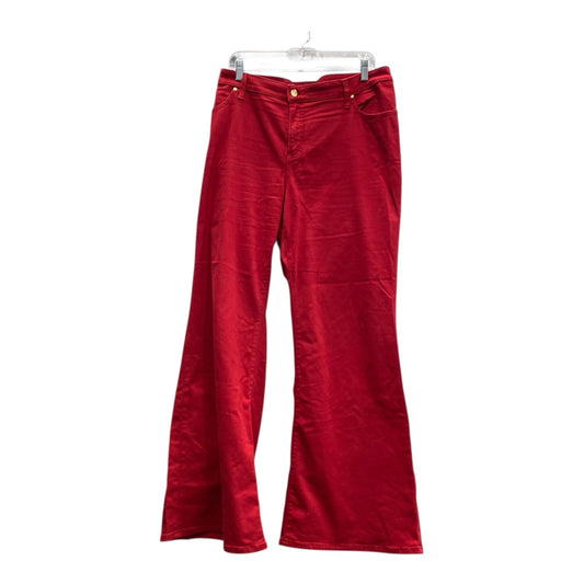 Jeans Flared By Chicos In Red, Size:18