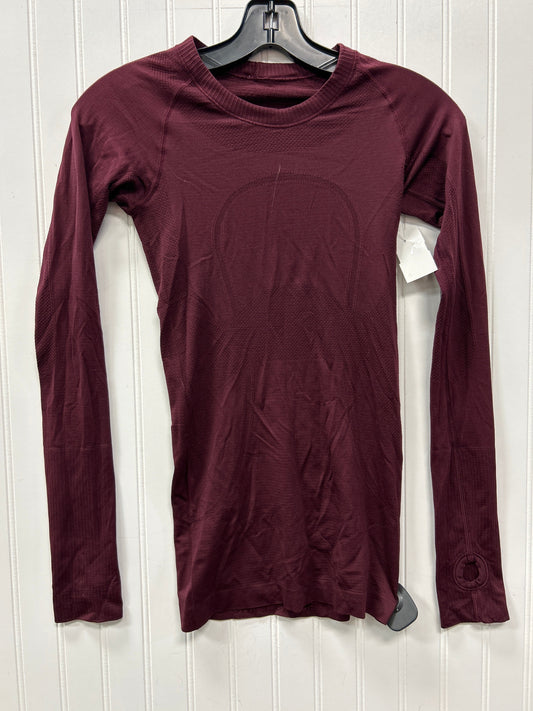 Athletic Top Ls Collar By Lululemon In Red, Size:2