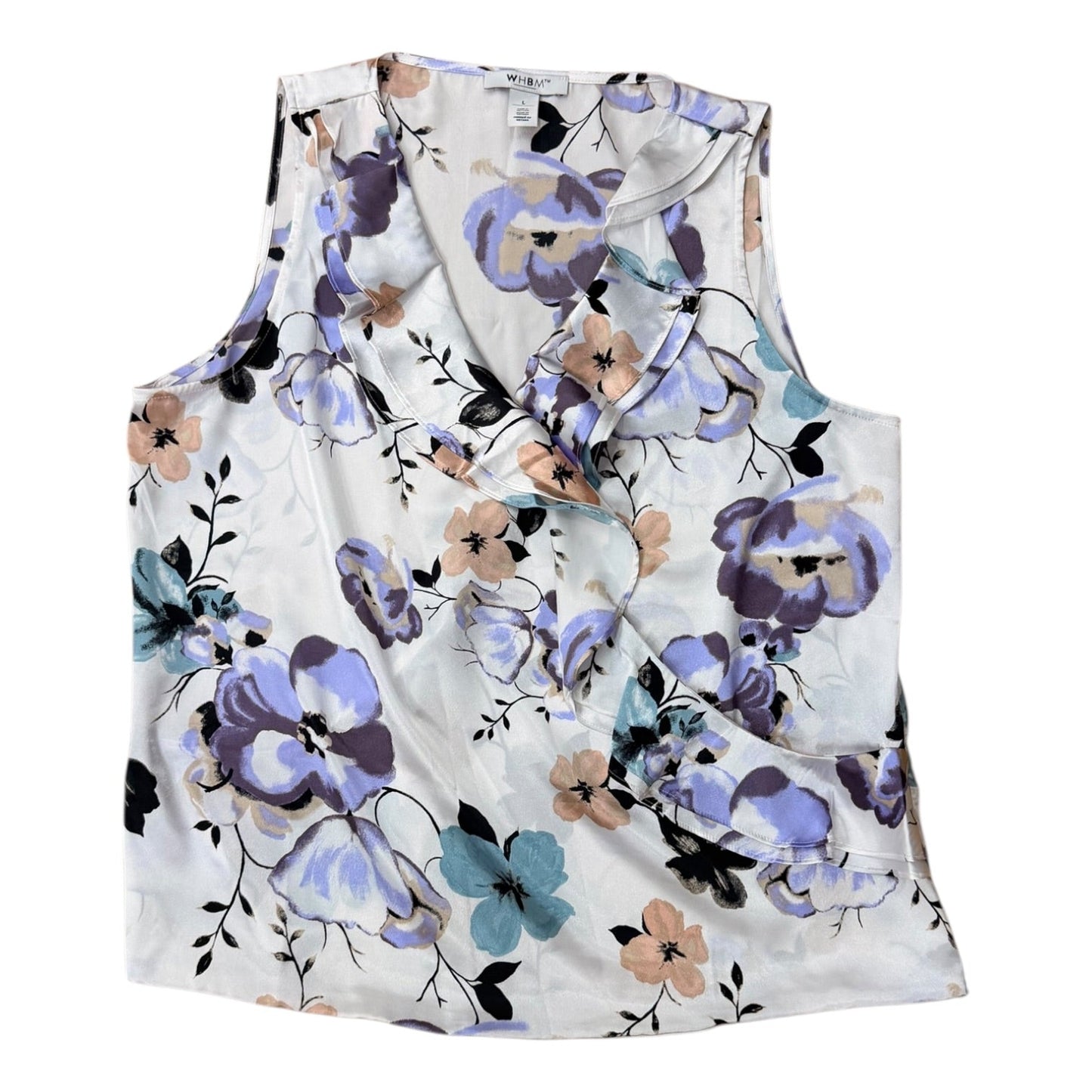 Blouse Sleeveless By White House Black Market In Floral Print, Size:L
