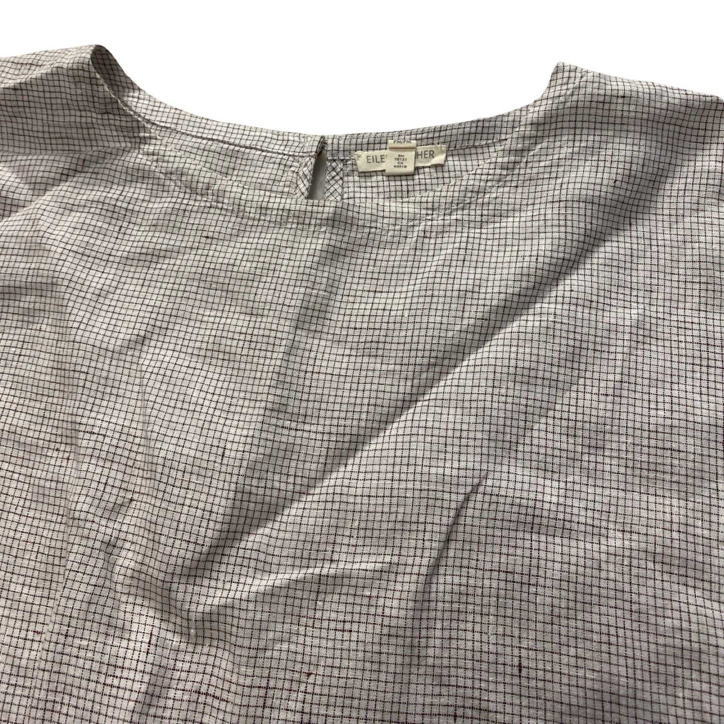 Top Ss Designer By Eileen Fisher In Brown & White, Size:Mp