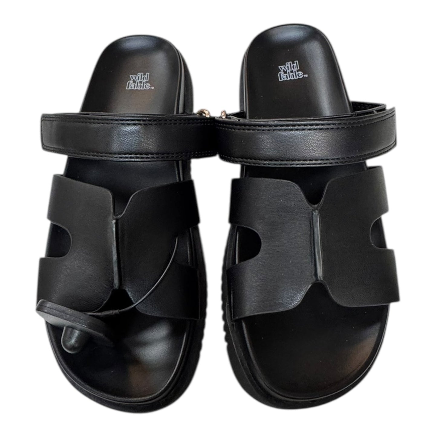 Sandals Flats By Wild Fable In Black, Size:6.5