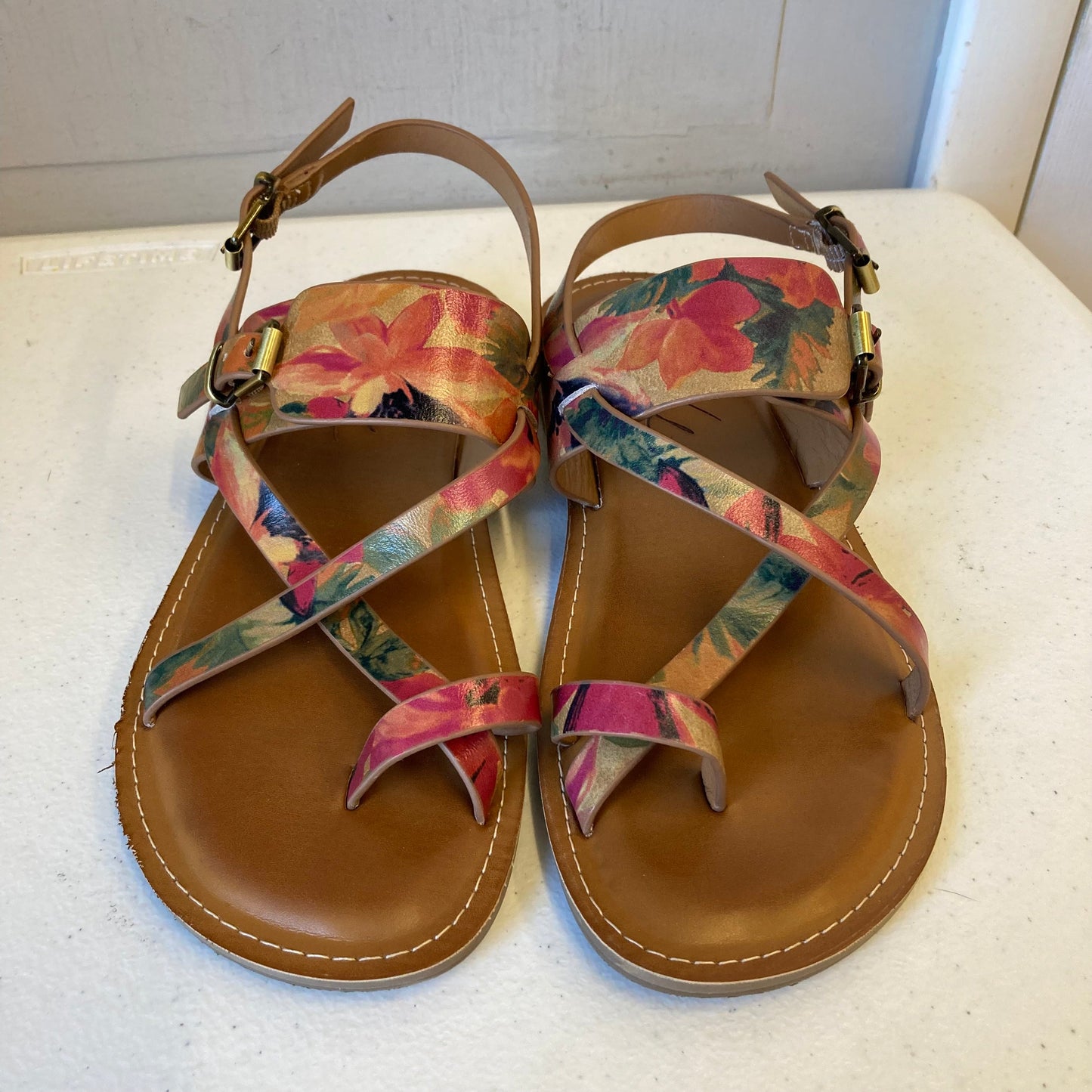 Sandals Designer By Patricia Nash In Floral Print, Size:9