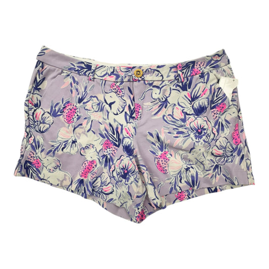 Shorts Designer By Lilly Pulitzer In Purple & White, Size:14