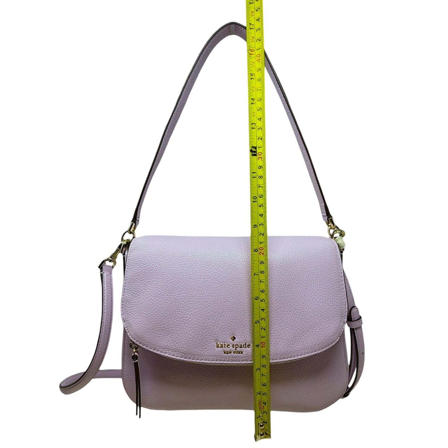 Jackson Flap Leather Satchel In Viola Flower Designer By Kate Spade, Size: Medium