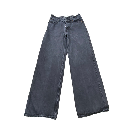 Jeans Straight By H&M In Black Denim, Size:4
