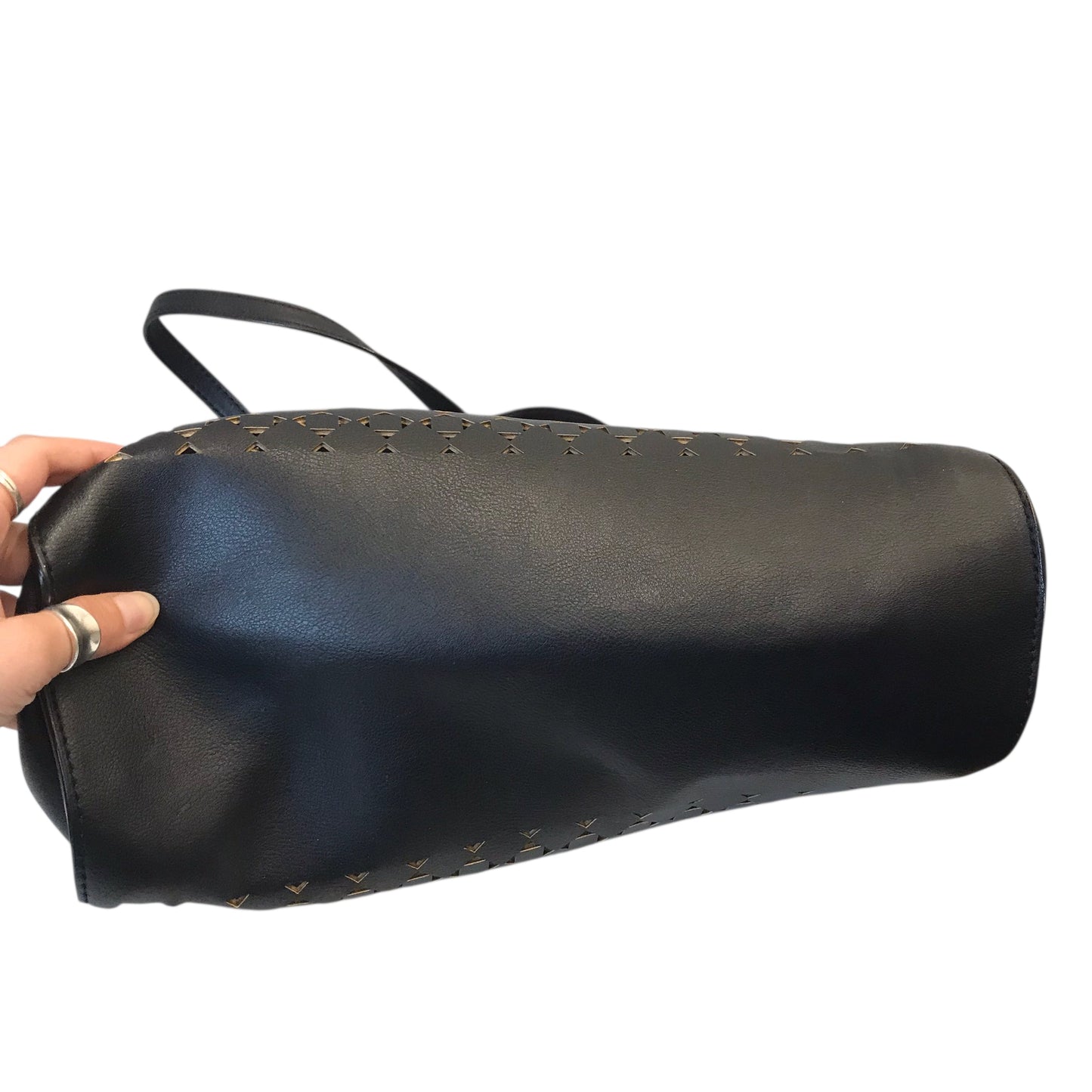 Handbag By Ann Taylor In Black & Tan, Size:Large