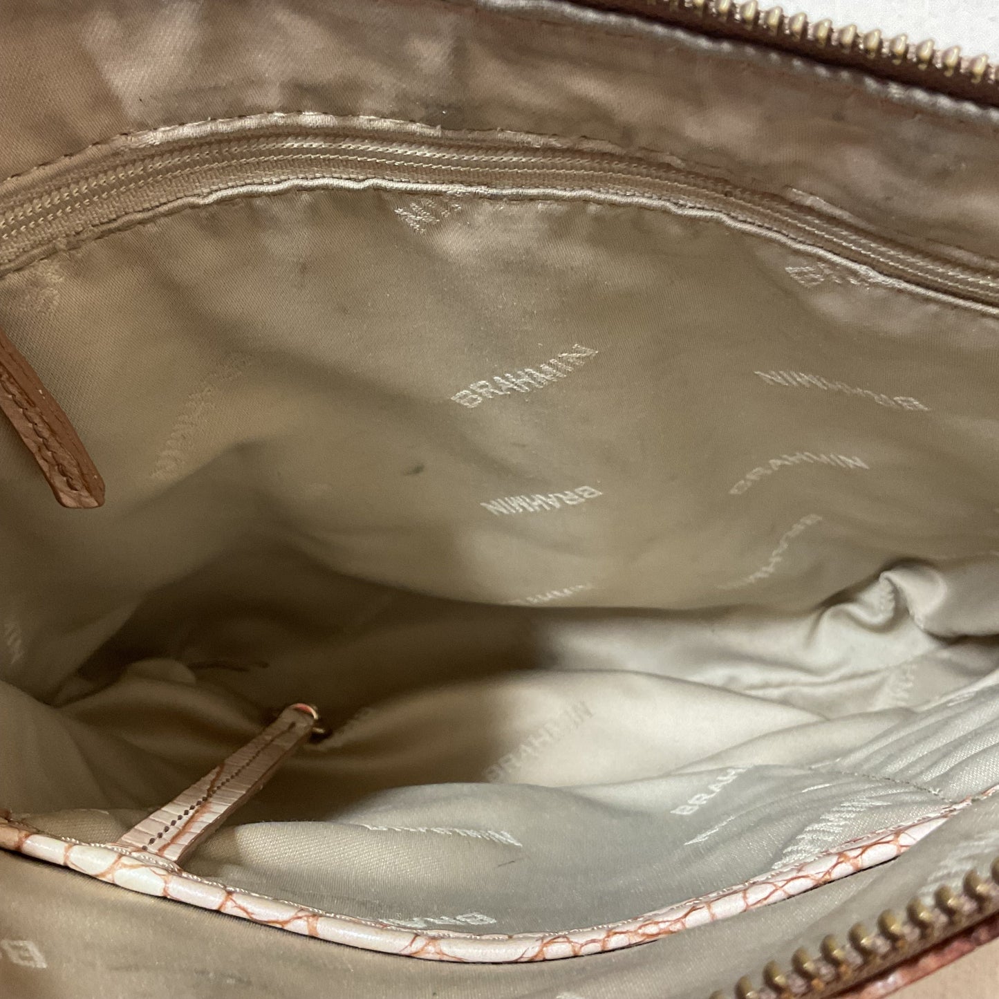 Crossbody Designer By Brahmin In Tan, Size:Medium